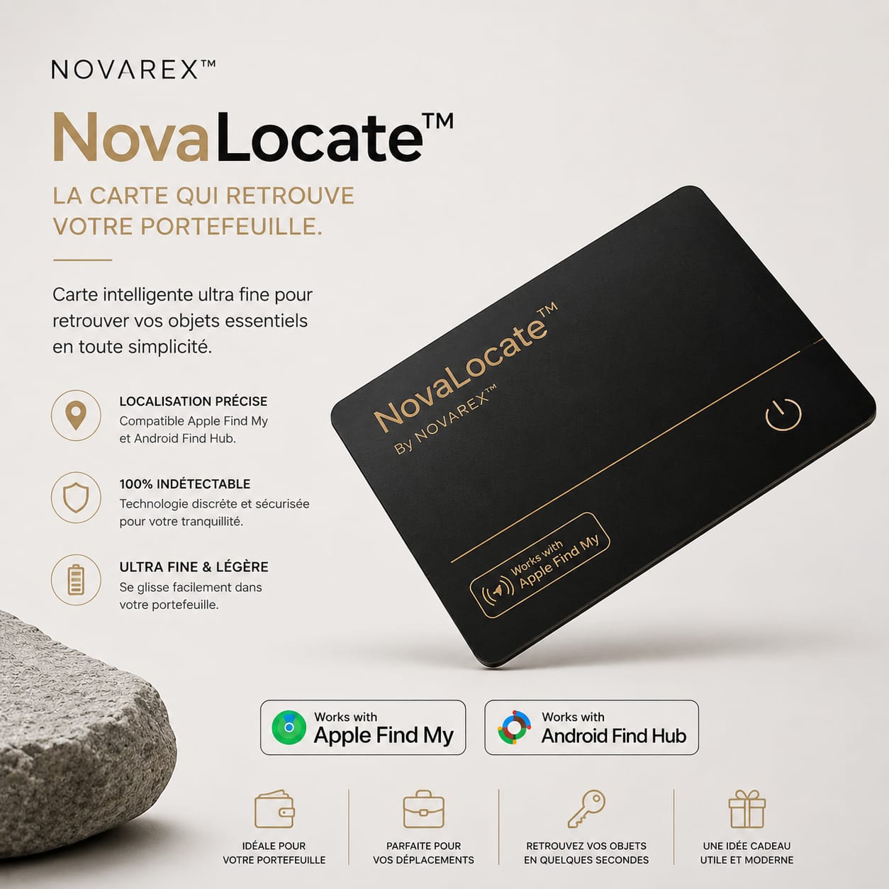 NovaLocate™ Carte Localisateur Intelligente Bluetooth