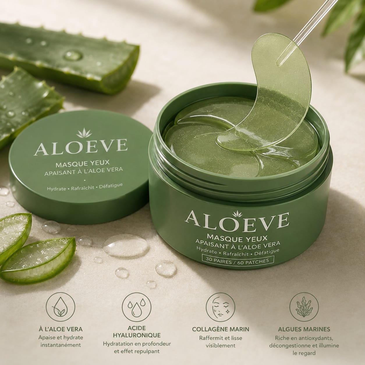 ALOEVE™ | Patchs Hydrogel Contour des Yeux à l’Aloe Vera