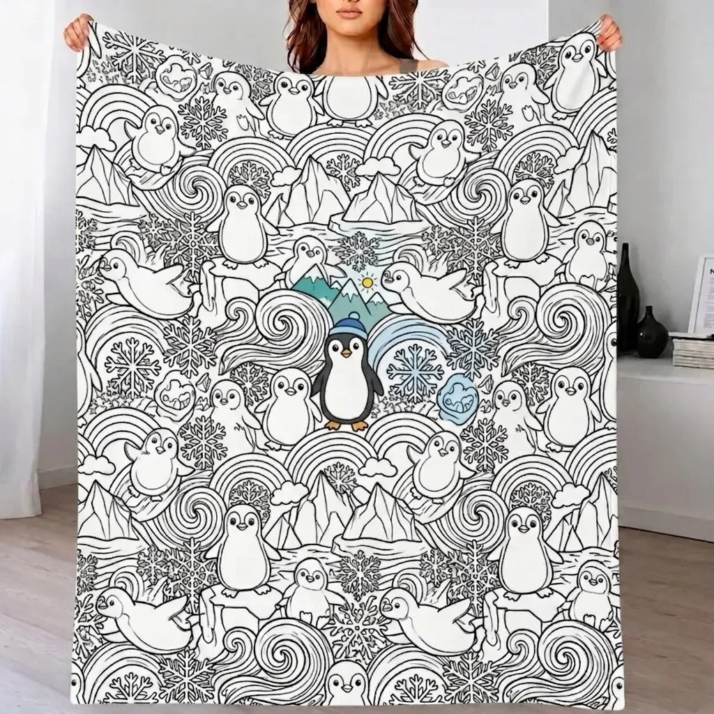 Couverture à colorier lavable ALOEVE™ – 24 feutres inclus
