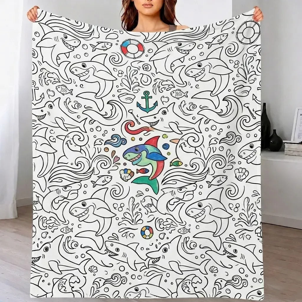 Couverture à colorier lavable ALOEVE™ – 24 feutres inclus