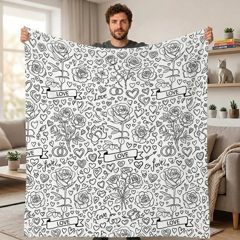 Couverture à colorier lavable ALOEVE™ – 24 feutres inclus